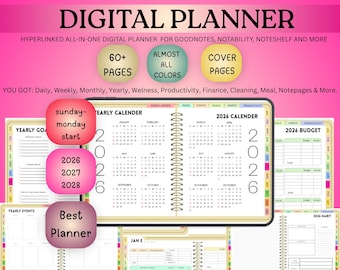 2026 Digital Planner | GoodNotes, Notability, iPad (PDF Download)