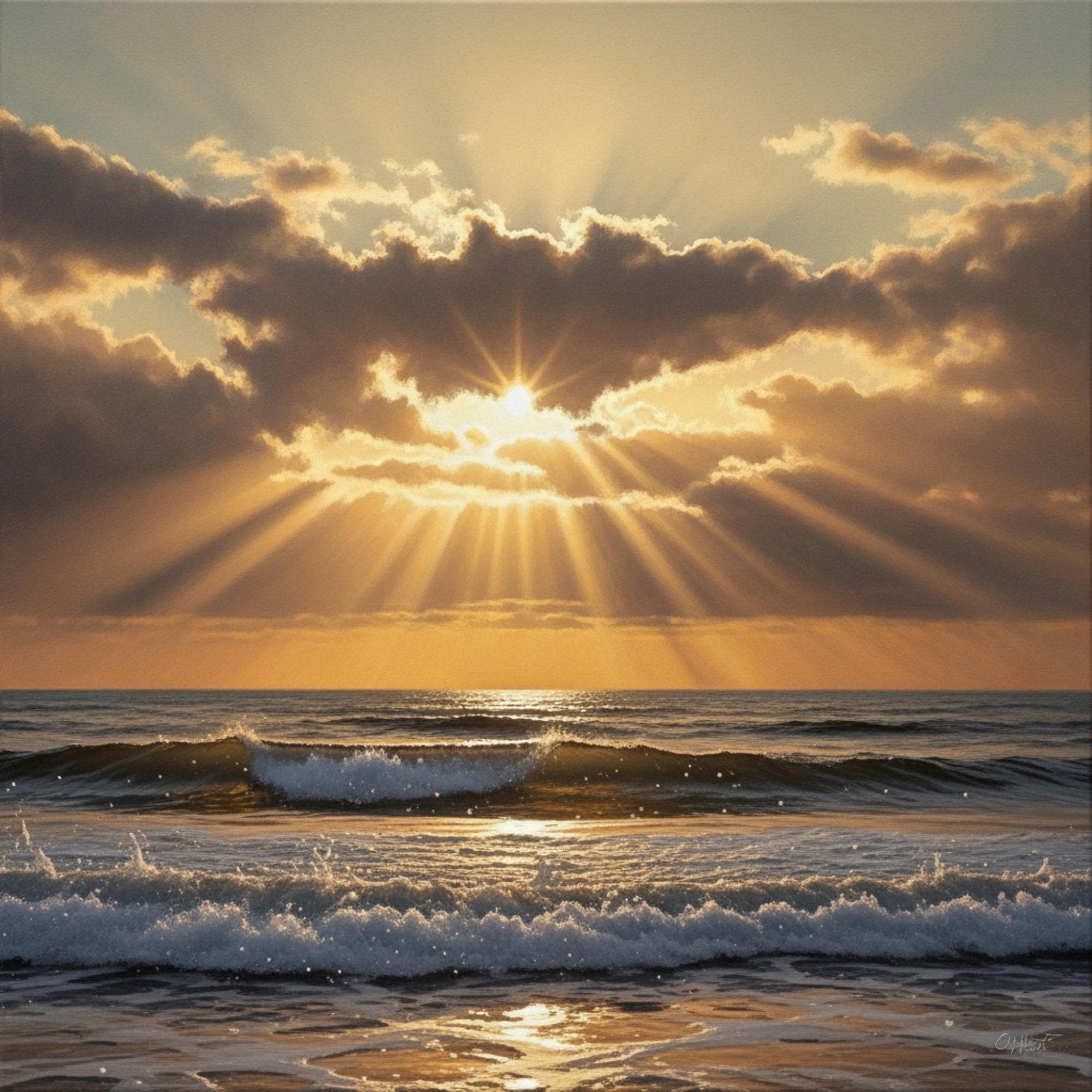 Sunset Ocean Landscape Golden Light Seaside Digital Wall Art peel And sunset-ocean-landscape-golden-light-seaside-digital-wall-art-peel-and