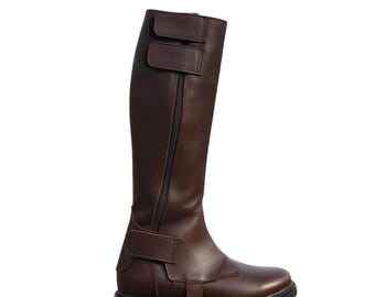 Din Djarin Leather Boot Covers | The Mandalorian Cosplay Gaiters | Star Wars Mando Bounty Hunter Costume Shoes | Custom Brown Real Leather