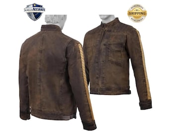 Cassian Andor Jacket | Star Wars Rogue One Cosplay | Brown Rebel Costume with Yellow Stripes | Captain Andor Uniform