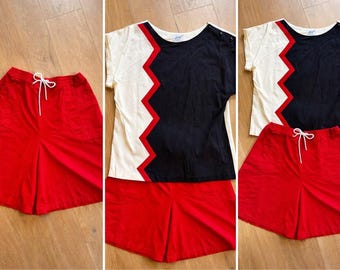 Conjunto de bermudas Koret rojas y negras para mujer, talla S