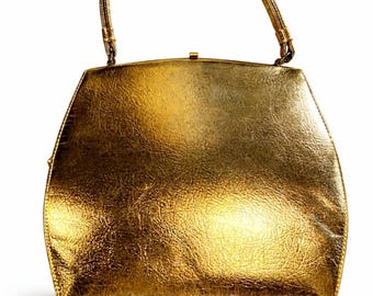 Vintage Theodore California Gold Metallic Evening Bag