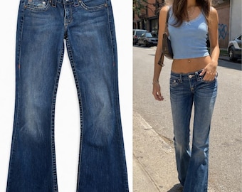 True Religion Y2K flare-jeans met lage taille maat 29, medium wassing, VS gemaakt