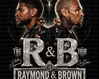 Chris Brown and Usher Raymond R&B 2026 Tour PNG, Raymond and Brown Concert T Shirt Graphic, Digital Download