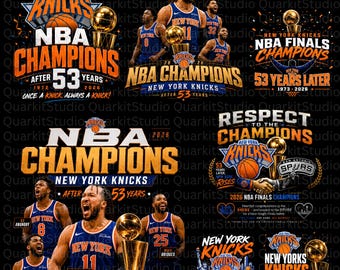 New York Knicks PNG Bundle, Knicks Basketball Champions 2026 Shirt Designs, Sublimation Files, Sports Graphics, Digital Download