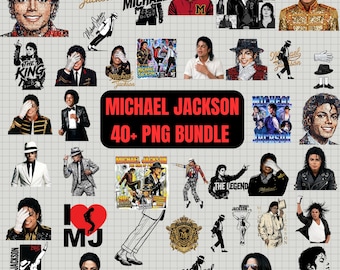 40+ Michael Jackson PNG-bundel, King of Pop Png, MJ Music Legend Shirt Prints, Retro Vintage Graphics, Sublimatie Png, Digitale Download