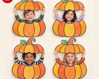 Personalized Photo Pumpkin Craft Printable | Halloween Kids Craft | Fall Classroom Activity | Preschool Pumpkin Craft | Instant PDF Download