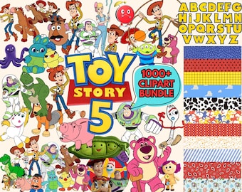 Toy Story Clipart Bundle, Toy Story SVG PNG, Toy Story Font, Alphabets & Digital Papers, (Digital Download)