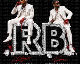 Chris Brown and Usher Raymond RB PNG, R&B 2026 Tour Design, Usher and Brown Concert T Shirt Graphic, Digital Download