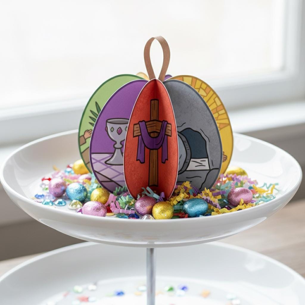Printable 3D Easter Story Egg Craft for Kids | Christian Holy Week ...