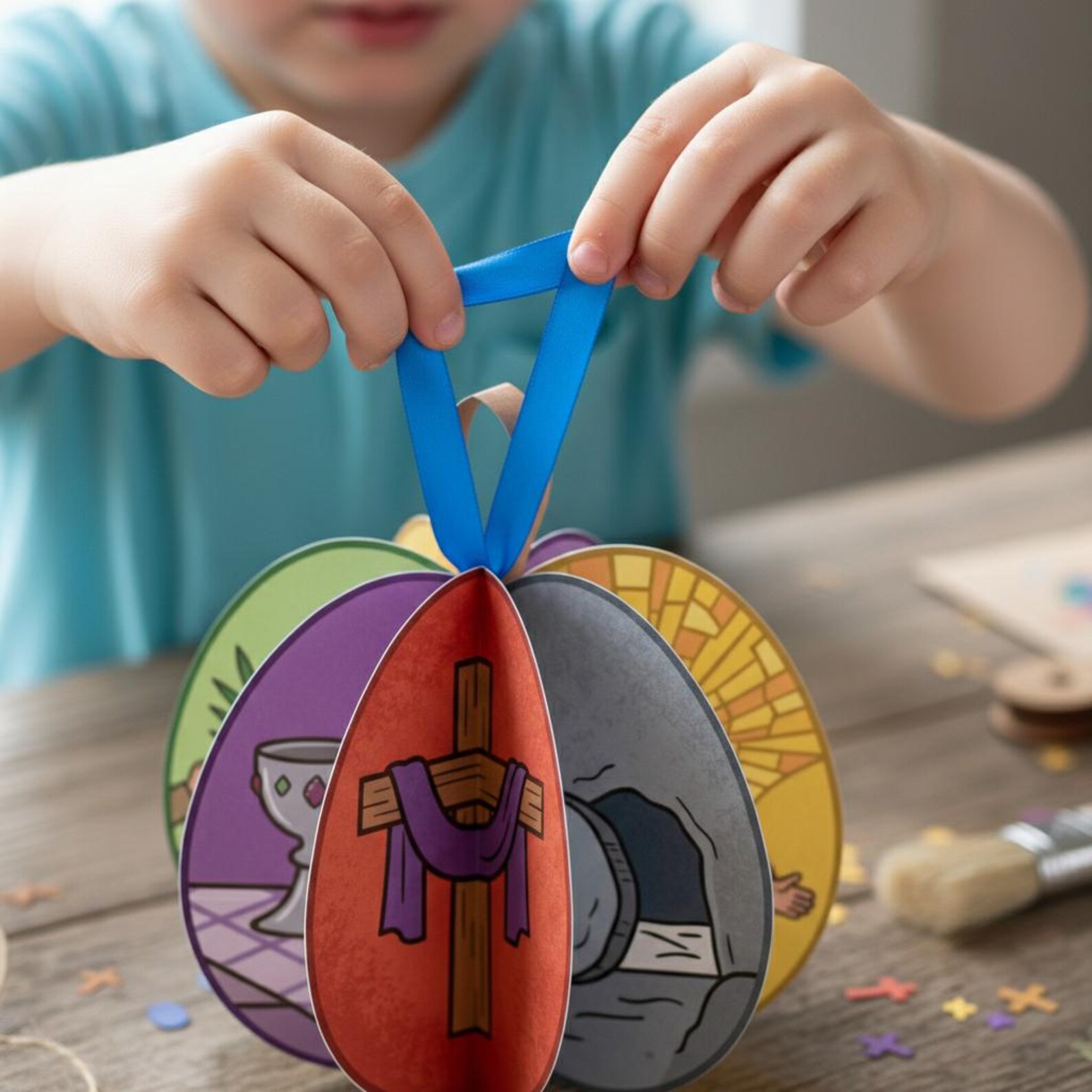 Printable 3D Easter Story Egg Craft for Kids | Christian Holy Week ...