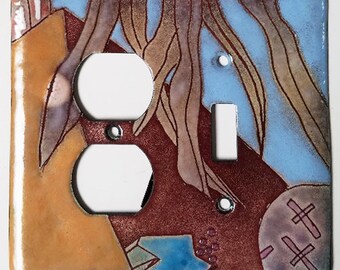 enameled copper light switch/como switch and outlet/ abstract