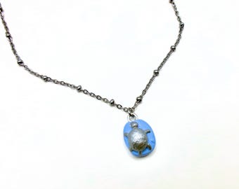 oceancore handmade turtle polymer clay pendant necklace