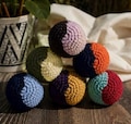 Hacky Sack Dual Color Footbag Stress Ball Sensory Toy Handmade Crochet