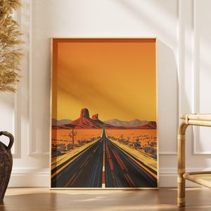 Endlose Strasse Poster – Landschaft Wandbild mit Perspektive – Reiseinspirierte Wandkunst