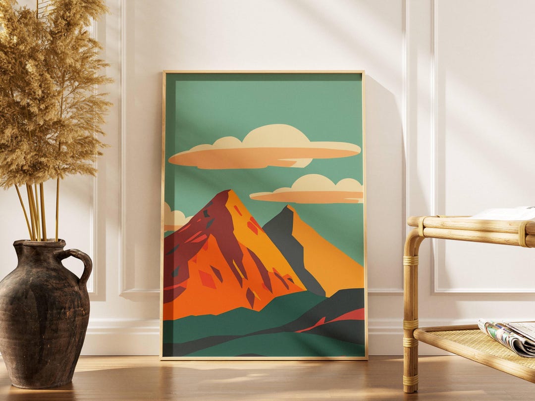 Minimalist Mountain Poster - Modern Mountain Landscape Wall Art ...