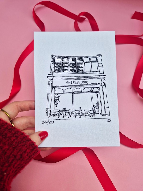 Custom Hand Drawn Personalised Date Spot Illustration from Photo | Original Artwork