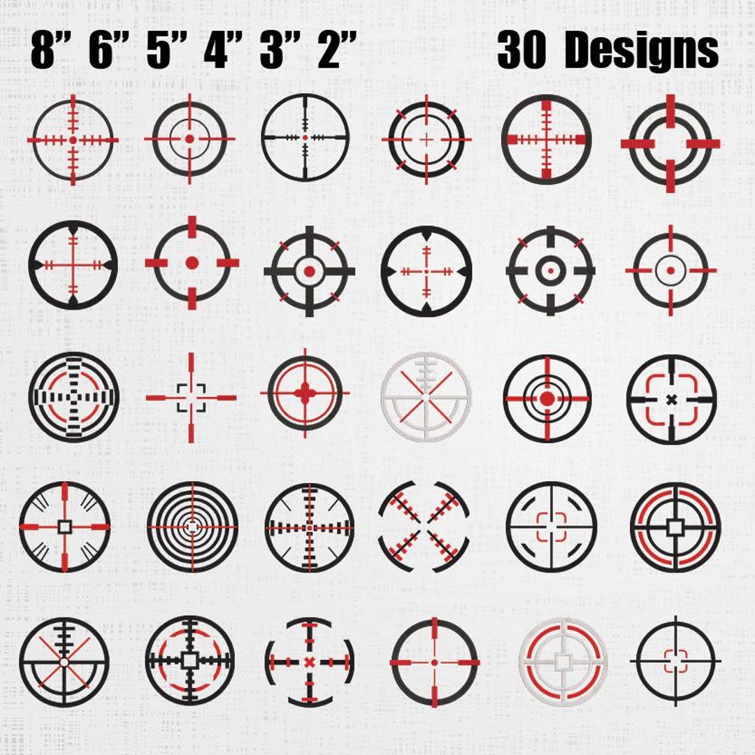 Sniper Mark Embroidery Set - Target Lock Mark Machine Embroidery ...