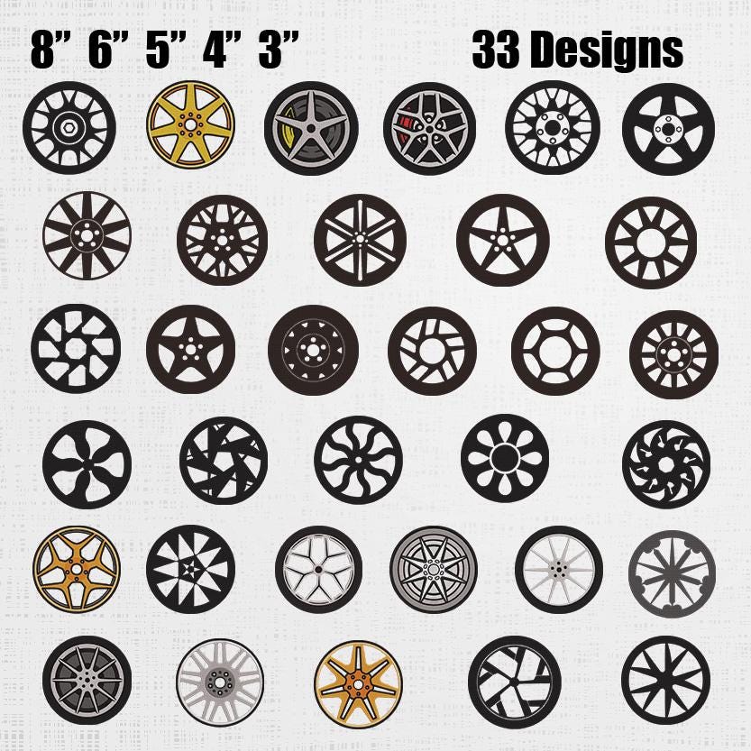 Cars Rims Embroidery Set - Sports Car Rims Embroidery Pattern - Ports ...