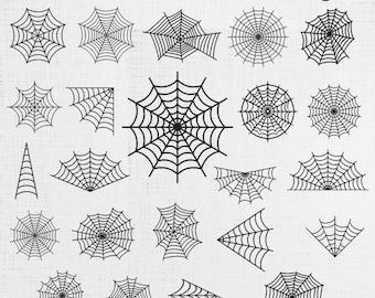 Spinnenwebborduurset - spinnenweb silhouet machineborduurwerk - steekpatroon spinnennet - 23 ontwerpen 6 maten