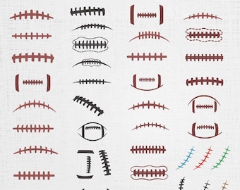 Football Laces Embroidery Set - American Ball Laces Machine Embroidery - Laces Stitch Pattern - Mini Laces Machine File - 40 Designs 6 Sizes