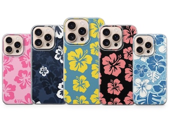 Hibiscus Phone Case Hawaiian Flower Cover for iPhone 17 Pro Max, 16e, 15, 14 & Samsung S25 Ultra, S24 FE, A56, A16, Pixel 10 XL, 9a, 8, 7, 6