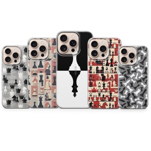 Coque pour téléphone jeu d'échecs King Pawn pour iPhone 17 Pro Max, 16e, 15, 14, 13 et Samsung S26 Ultra, S25 FE, A57, A56, Pixel 10, 9A