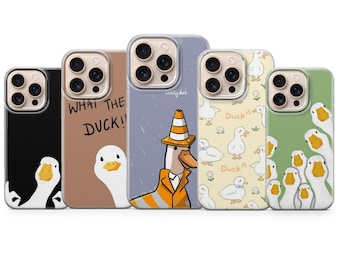 Meme Ente Handyhülle Lustige Gans Abdeckung für iPhone 17 Pro Max, 16e, 15, 14, 13 & Samsung S25 Ultra, S24 FE, A56, A16, Pixel 10 XL, 9a, 8, 7