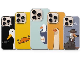 Lustige Gans Handyhülle Meme Ente Cover für iPhone 17 Pro Max, 16, 15, 14, 13 & Samsung S25 Ultra, S24 FE, A56, A16, Pixel 10 XL, 9a, 8, 7, 6