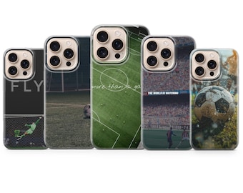 Football Phone Case Soccer Cover for iPhone 17 Pro Max, 16e, 15, 14, 13 & Samsung S25 Ultra, S24 FE, A56, A16, Pixel 10 XL, 9, 8, 7, 6