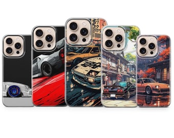 JDM Car Phone Case Japanese Car Cover for iPhone 17 Pro Max, 16e, 15, 14, 13 & Samsung S25 Ultra, S24 FE, A56, A16, Pixel 10 XL, 9a, 8, 7, 6