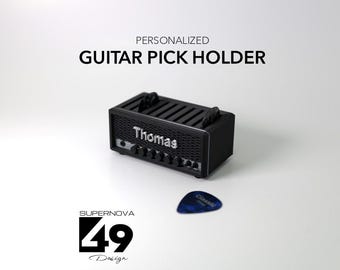 Personalized Guitar Pick Holder, 3D Printed Soldano Inspired Amp, custom colors