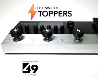 Guitar Pedal Footswitch Topper - Black with Custom Color Lighting Bolt