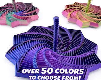 Fidget Star with Handle, Hypnotic Spinning Toy, 3D Printed Sensory Desk Fidget, Stress Relief Gift for Teens & Adults