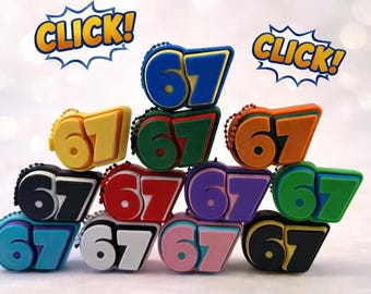 67 Dual Clicker Fidget Keychain – Colorful Sensory Stress Relief Toy – Clicky Pocket Fidget for Anxiety, Focus & ADHD