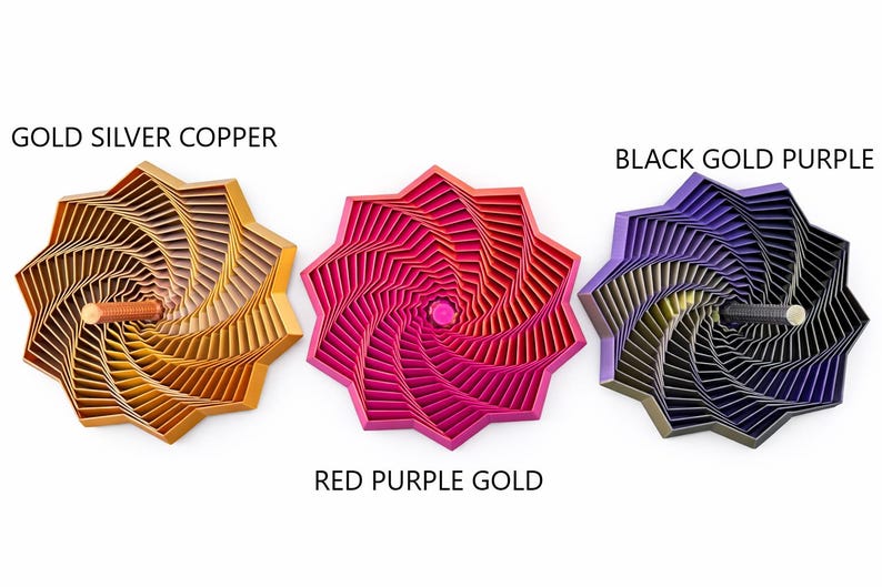 Fidget Star with Handle, Hypnotic Spinning Toy, 3D Printed Sensory Desk Fidget, Stress Relief Gift for Teens & Adults image 6