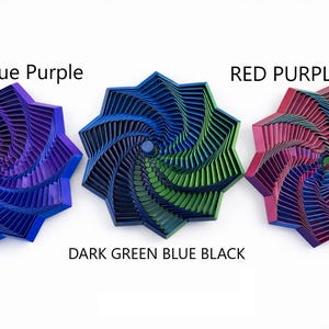 Fidget Star with Handle, Hypnotic Spinning Toy, 3D Printed Sensory Desk Fidget, Stress Relief Gift for Teens & Adults image 3