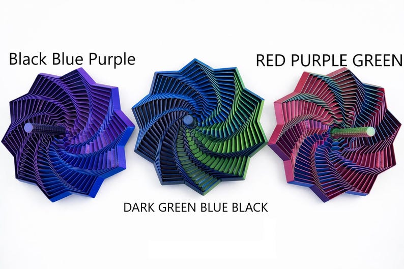 Fidget Star with Handle, Hypnotic Spinning Toy, 3D Printed Sensory Desk Fidget, Stress Relief Gift for Teens & Adults image 3