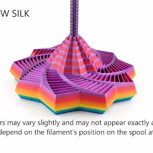 Fidget Star with Handle, Hypnotic Spinning Toy, 3D Printed Sensory Desk Fidget, Stress Relief Gift for Teens & Adults Silk Rainbow