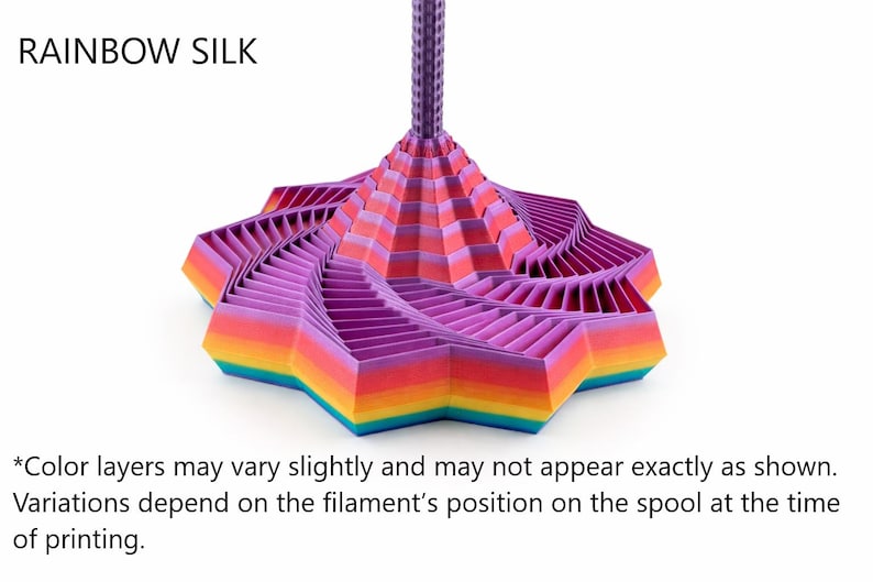 Fidget Star with Handle, Hypnotic Spinning Toy, 3D Printed Sensory Desk Fidget, Stress Relief Gift for Teens & Adults Silk Rainbow