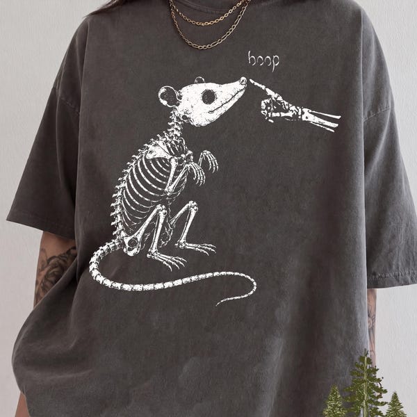 Skeleton Opossum Shirt or Sweatshirt, Funny Boop Halloween Tee, Gothic Possum Graphic, Comfort Colors T-Shirt, Opossum Lover Gift