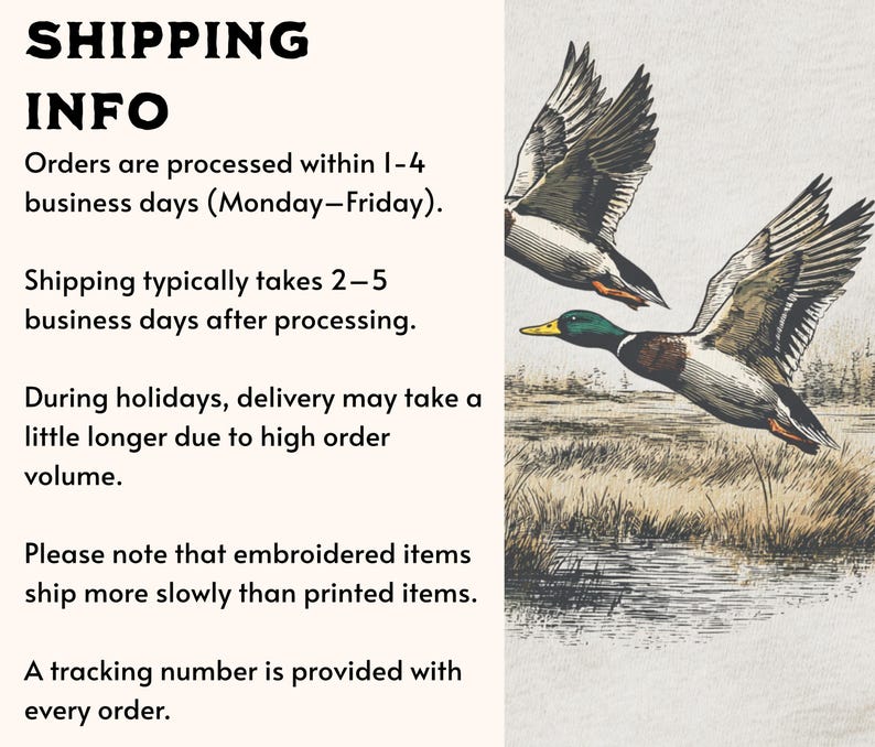 May include: Illustration of two ducks in flight over a marshy landscape. The ducks are depicted with detailed feathers and vibrant colors, with one duck's head showing green and yellow hues. The image is a vintage style drawing.