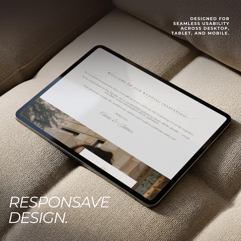 Beach Wedding Website Template, Wedding Website Canva, RSVP & Countdown, Destination Invite, Minimalist Design, Digital Download image 12