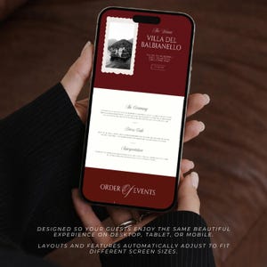 Burgundy Old Money Wedding Website Template with RSVP & Countdown, Editable Canva Design, Elegant Timeless Aesthetic, Instant Download image 11