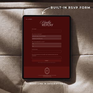 Burgundy Old Money Wedding Website Template with RSVP & Countdown, Editable Canva Design, Elegant Timeless Aesthetic, Instant Download image 9