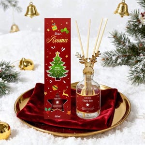 50ml Christmas Reed Diffuser – Holiday Aromatherapy Gift, Festive Home Decor, Warm Winter Scent