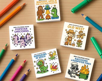 Mini Coloring Book for Adults and Kids: 5 Pack