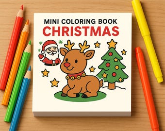 Christmas Mini Coloring Book: 50 Pages Travel Size
