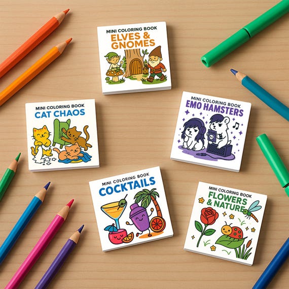 Build Your Own Bundle Mini Coloring Books: 5 Pack
