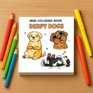 Derpy Dogs Mini Coloring Books: 50 Pages, Travel Size